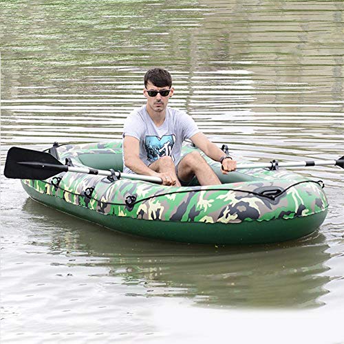 Bateau Gonflable Pour 2 à 4 Personnes, Radeau De Bateau Gonflable De 10 Pieds, Ensemble De Kayak Gonflable Durable En Pvc à 3 Couches Avec Pompe à Air à Pagaies, Pêche à La Dérive