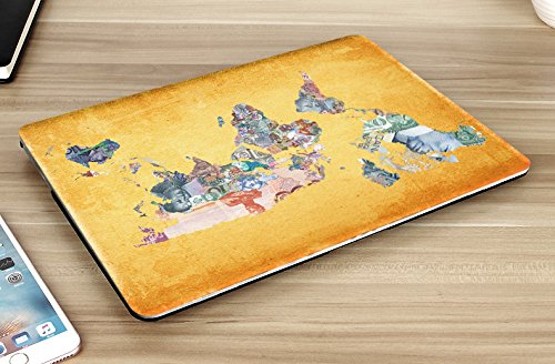 HRH World Banknotes Map Design Laptop Body Shell Protective Hard Case for MacBook New Pro 13 inch with Touch bar A1706 A1989/ Without Touch bar A1708 A1988(2018 2017 2016 Release)
