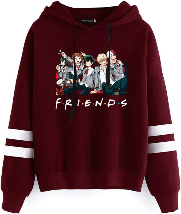 Peoria My Hero Academia Hoodie, Anime Round-Neck Hooded Sweatshirt for Girls and Women