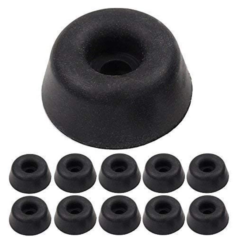 Merriway BH05420 (10 Pcs) Toilet WC Seat Buffers Furniture Feet, Black 22 mm - Pack of 10 Pieces