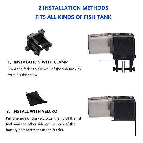 BestFire Automatic Fish Feeder Computer Controlled Fish Food Dispenser Large Capacity Smart Timing Quantitative Feeding with LCD Display for Aquarium Fish Tank Holiday Fish Feeding
