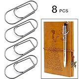 Pen Holder for Notebook Journals,Stainless Pen Holder Clip for Paper Clipboard Christmas Pictures,Fits Almost Any Pen Size,8pcs/Pack
