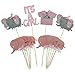Keklle Pink Elephant Cake Topper Baby Elephant Themed Cupcake Picks It Is A Girl Baby Shower Birthday Party Decorations Supplies