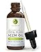 Foxbrim 100% Pure USDA Organic Neem Oil, Cold Pressed - Nutrient Rich Oil For Hair, Skin & Nails - Treat Acne, Fade Fine Lines, Heal Stretch Marks, Moisturize Hair & Scalp - 4OZ