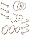 Thunaraz 15 Pcs 20G Stainless Steel Nose Ring CZ L-shaped Hoop Piercing For Men Women