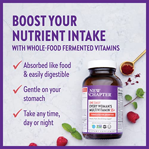 New Chapter Women's Multivitamin 55 Plus for Cellular Energy, Heart