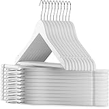 Wooden Hangers - 20 Pack, Heavy Duty, Non Slip Wood Hangers for Coats, Jackets, Suits, & Pants - Clothes Hangers for Closet W