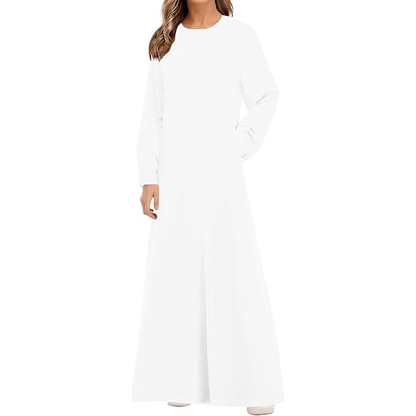 YNeedM Muslim Maxi Dress – Long Sleeve Abaya Jilbab, Soft Polyester, For Ramadan & Prayer