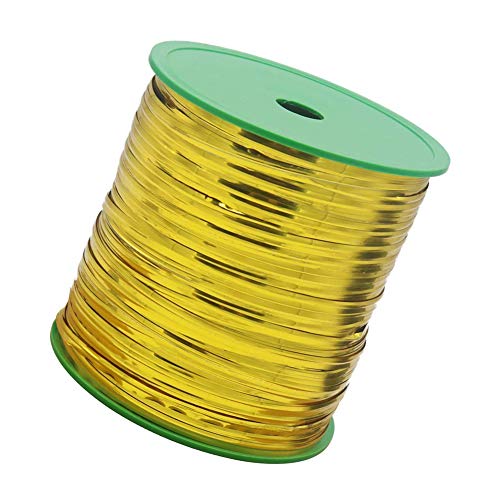 XelparucTS 400 Yard Gold Metallic Twist Ties Spool, Golden Decorative Twist Ties for Wedding Party Candy Bakers Cello Bags