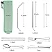 TIMGOU 7 PCs Flatware Set with Carry Case, Reusable 304 Stainless Steel Silverware of Fork, Knife, Spoon, Chopsticks, 2 Metal Straws and Cleaning Brush, Portable Travel Cutlery Set-Green