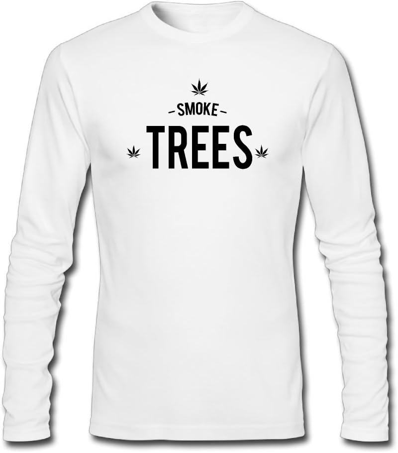 DecalsbyAD Smoke Tree Men's Funny Printed T Shirt,Long Sleeve Backing Shirt for Men