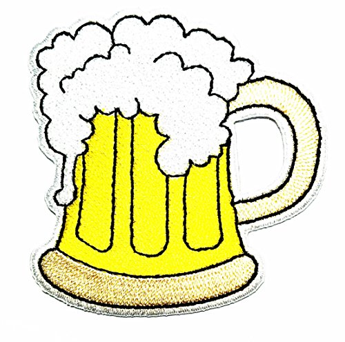 HHO Beer Glass Patch Embroidered DIY Patches, Cute Applique Sew Iron on Kids Craft Patch for Bags Jackets Jeans Clothes