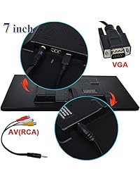 SallyBest® 7 pulgadas Ultra Thin 16: 9 HD 800 * 480 TFT LCD Color Coche Vista posterior Monitor 2 Entrada de video DVD VCD Soporte para la cabeza Monitor del vehículo Soporte de audio Video HDMI VGA
