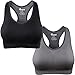 BAOMOSI Women's Seamless Racerback Sports Bra High Impact Support Yoga Gym Workout Fitness Black Grey XL
