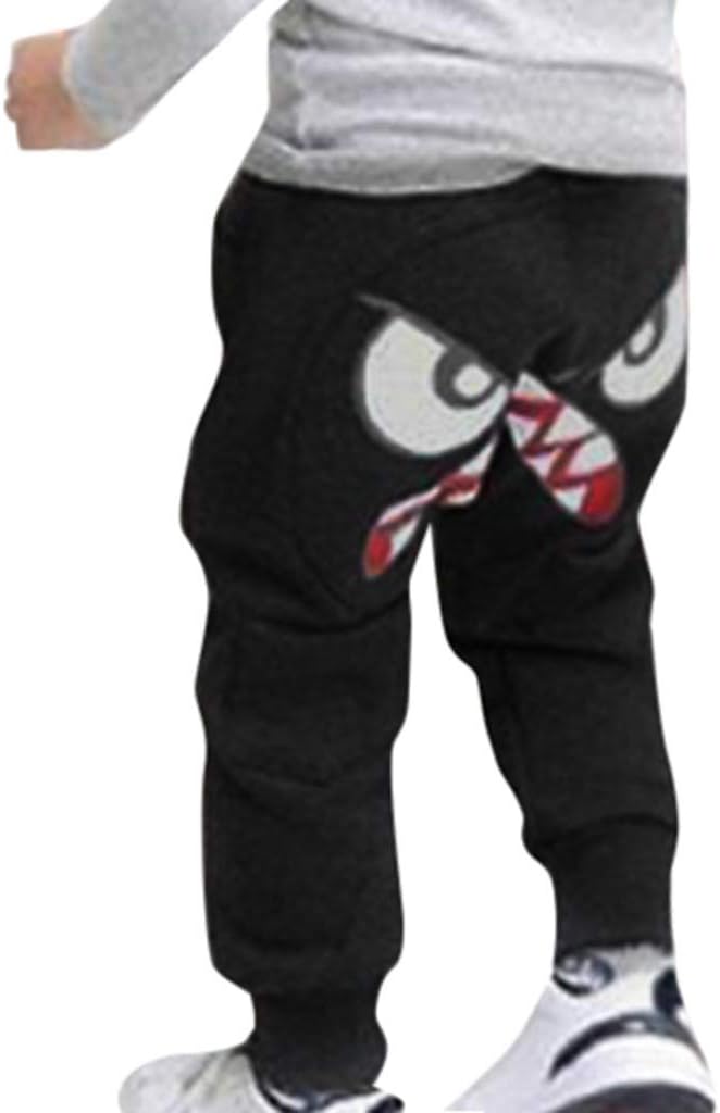 Baby Pants,Toddler Baby Kids Girls Boys Cartoon Shark Character Letter Tongue Harem Pants Toddler Thick Warm Trouser for 0-3 Years Old Kids Solid Pants Leggings