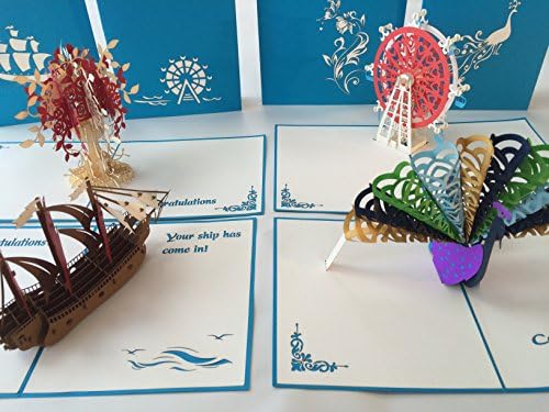 3D Popup Congratulations Cards (set of 4) Extra Large Greeting Cards