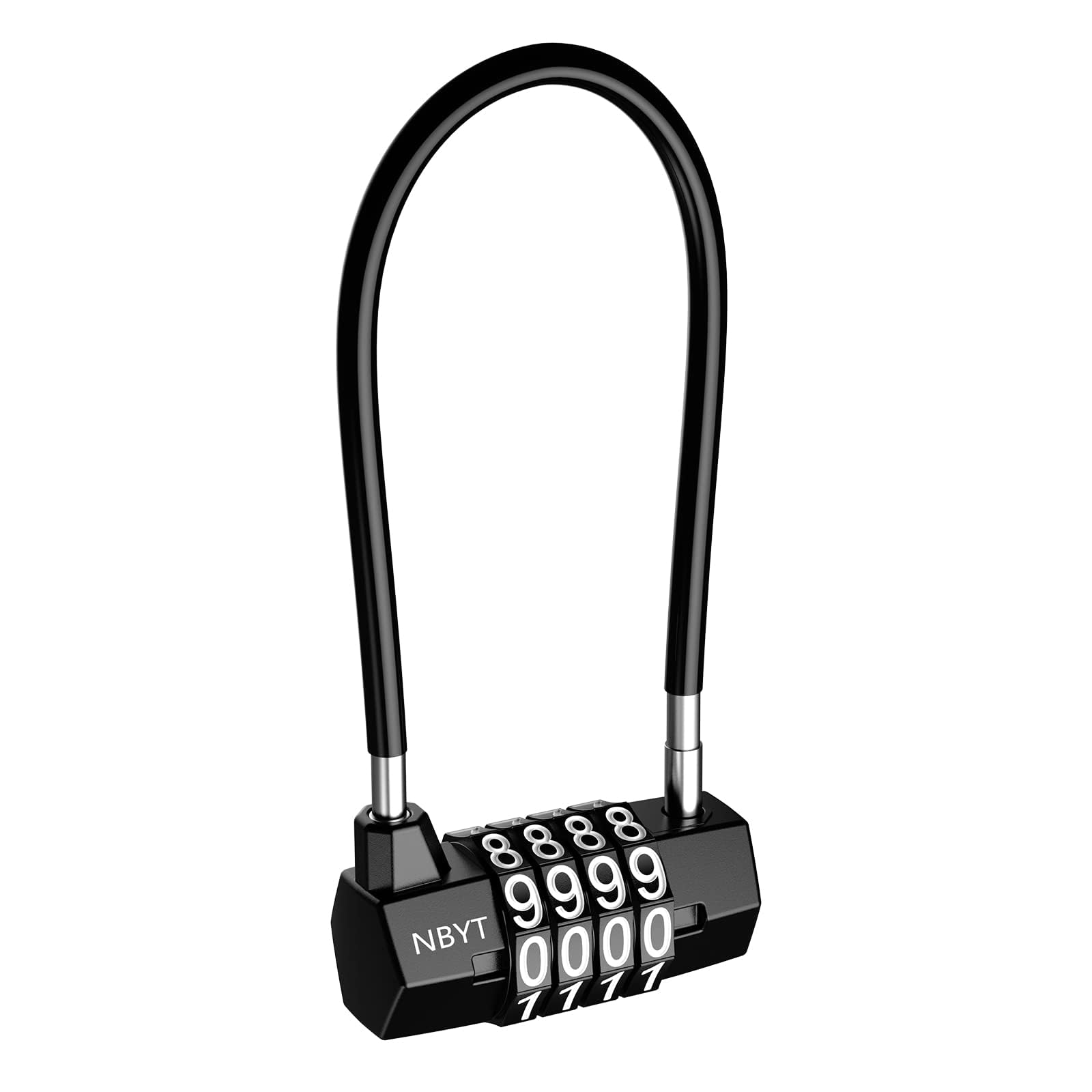 Ankilo Newest 4 Digit Combination Padlock, 3.54 inch Outdoor Waterproof Resettable Padlock for School, Employee, Gym & Sports Locker, Gate, Case, Toolbox, Fence - Black