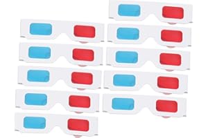 Baluue 10 pcs Red and Blue Glasses Prop Lightweight Paper Frame for Home Theater Movie Viewing Anaglyph