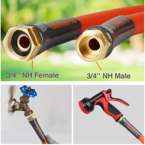 YAMATIC Heavy Duty Garden Hose 5/8 in x 50 ft, Burst 600 PSI, All