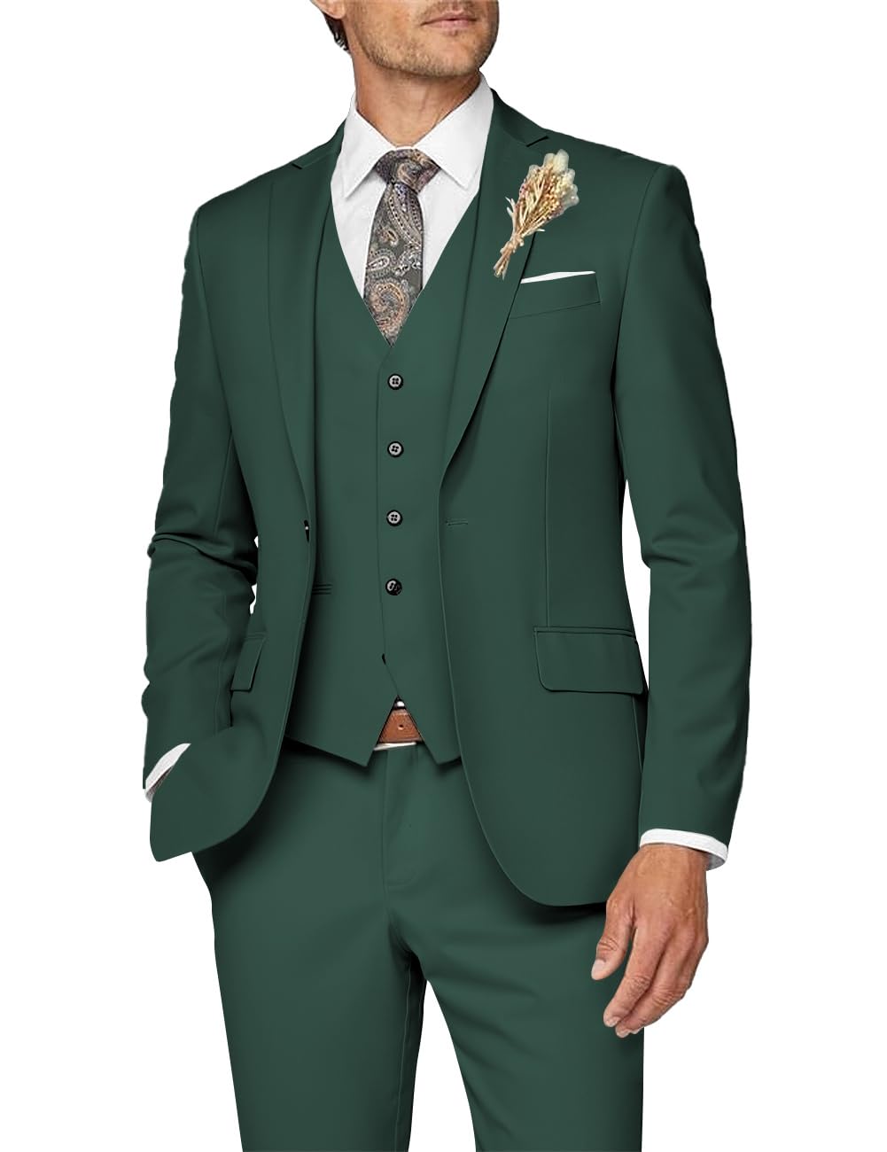 Wangyue Mens Suit 3 Piece Slim Fit Wedding Suits