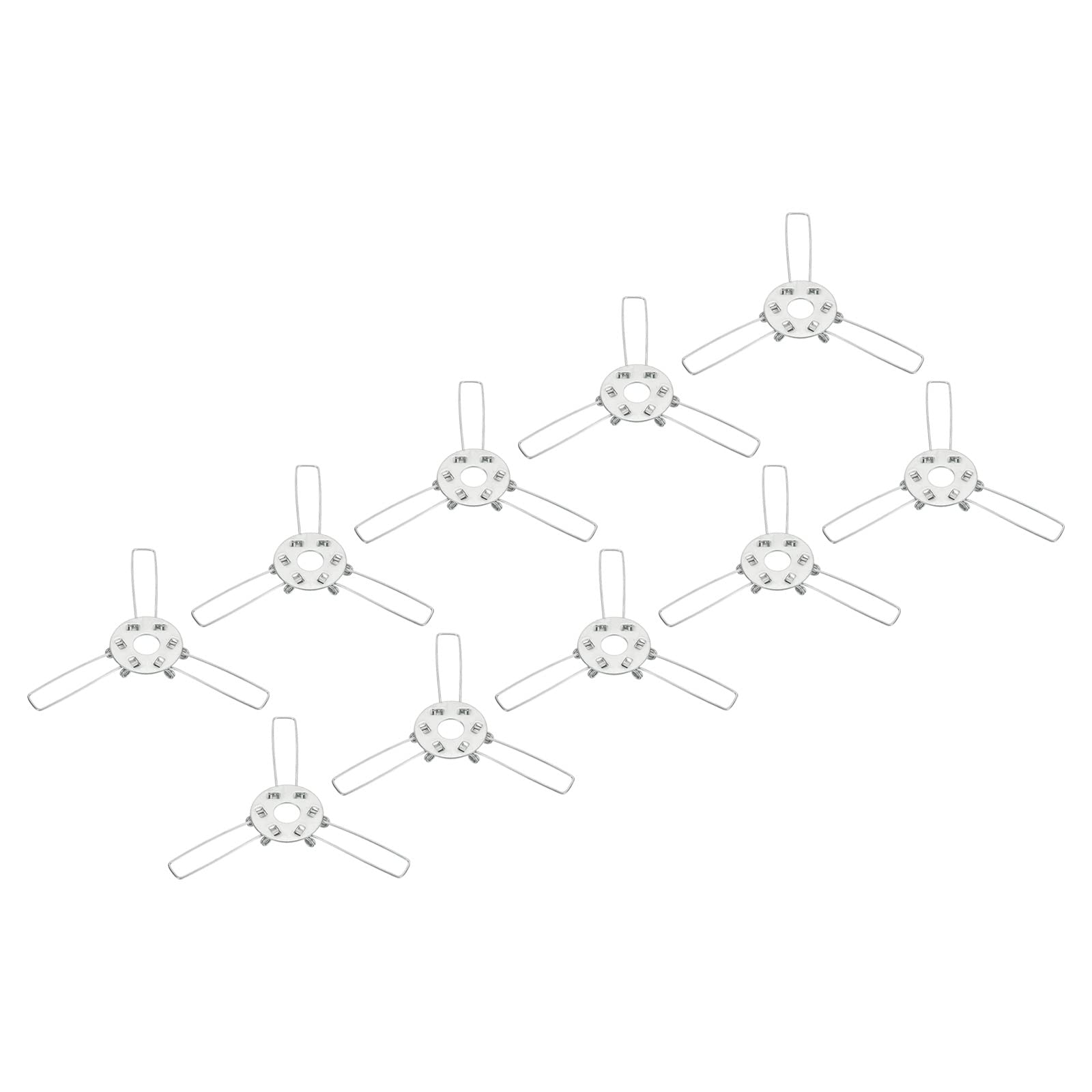 PATIKIL 2" Lampshade Spring Clip, 10 Pack Metal Fixing Spring Clip 3 Forks Light Shade Adapter for Pendant Lamps Lanterns, Silver Tone โ image 1