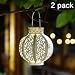MAGGIFT 2 Pack Hanging Solar Lights Outdoor Solar Lights Retro Hanging Solar Lantern with Handle, 6 Lumens, White primary
