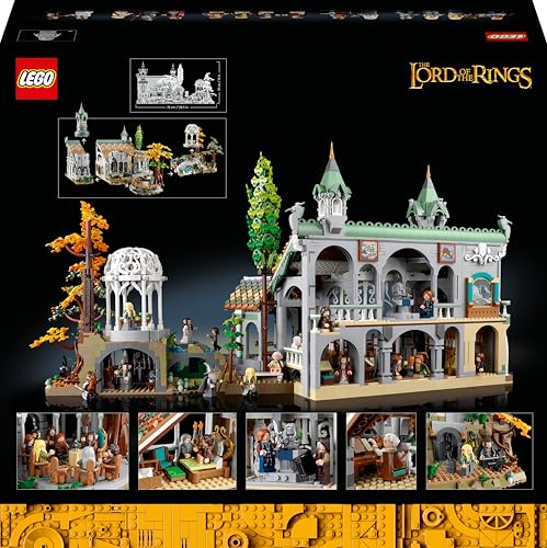LEGO Icons Der Herr Der Ringe: Bruchtal - Modellbau für Erwachsene - Kreatives Spielzeug mit 15 Minifiguren mit Gandalf, Legolas, Aragorn & Frodo - Kontruktionsspielzeug zum Sammeln - 10316 10