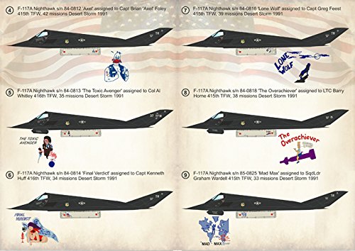 DECAL FOR AIRPLANE LOCKHEED F-117 NIGHTHAWK PART-1 1/48 PRINT SCALE 48-111