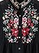 Romwe Tunic Top Floral Embroidered Long Sleeve Button Down Loose Blouse