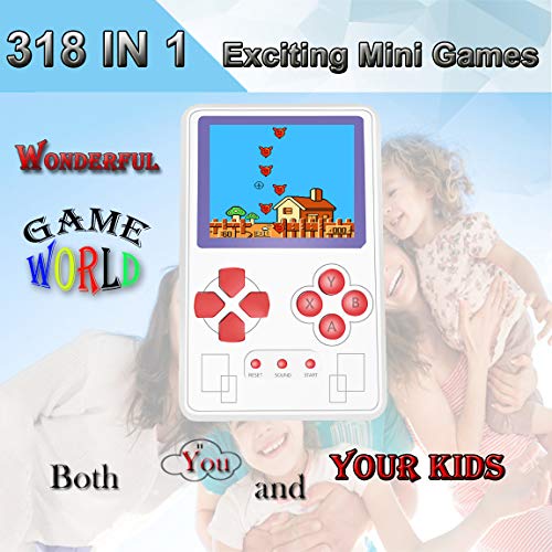 Beico Portable Handheld Game Console for Kids and Adults with Built in 318 Classic Old Style Video Games Perfect for Holiday or Travel Entertainment Children Birthday Gift (White) - Thumbnail 2
