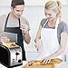 MADETEC 2 Slice Wide Slot Toaster Black for Bread Bagel, Brushed Stainless Steel Toaster with Removable Crumb Tray,High Lift Lever, Defrost, Bagels and 7 Shade Setting