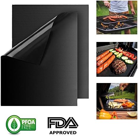 Honkey Grill Mat,2pcs Non Stick BBQ Baking Mats,16x13 Inch,Reusable and Clean up Easily- Works on Gas, Charcoal, Electric Grill and More (Set of 2)