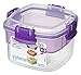 Sistema Snack To Go, 13.5 Oz /400 ML, 2 Compartment Container, Colors May Vary, 2-pack