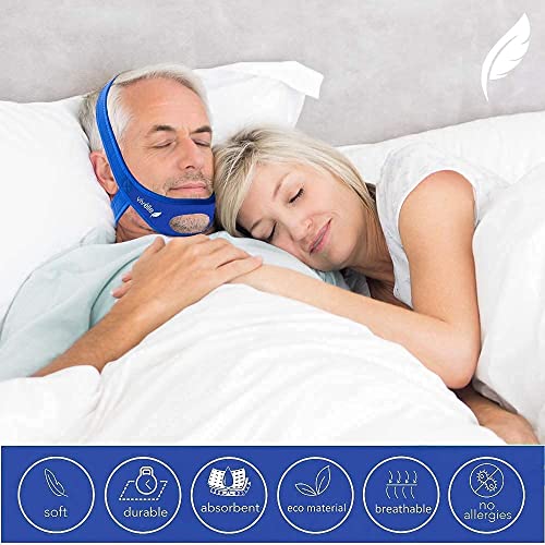 CPAP Chin Strap with 2X Mask Headgear Strap Covers, for Men and Women
