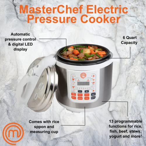 MasterChef 13in1 Pressure Cooker 6 QT Electric Digital Instant