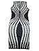 Ninimour Womens Sleeveless Stripe Print Slim Fit Package Hip Bodycon Dress , Black , X-Large