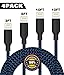 BULESK Lightning Cable 4Pack 3FT 6FT 10FT 10FT Nylon Braided Certified iPhone Cable USB Cord Charging Charger for iPhone X,8, 7, 7 Plus, 6, 6s, 6+, 5, 5c, 5s, SE, iPad, iPod, iPod Touch Black Blue