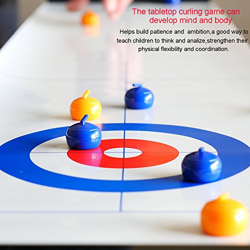 Happy Gift Tabletop Curling Game for Families. Adults vs The Kids in this Novel Fun Family Game,Puzzle Leisure,Best Toys for Kid Indoor or Outdoor (Curling)