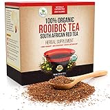 Organic Rooibos Tea Bags - Caffeine Free South African Red Tea Detox - Herbal Antioxidant Drink from Africa - Aids Digestion and Boosts Metabolism - 80 Tea Bags