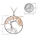 Handmade Wire Wrapped Family Root Tree of Life Crystal Pendant Necklace Jewelry Healing Semi Precious Tumbled Natural Raw Gemstone Birth Stone Citrine Quartz Pendant Gift Jewelry for Women