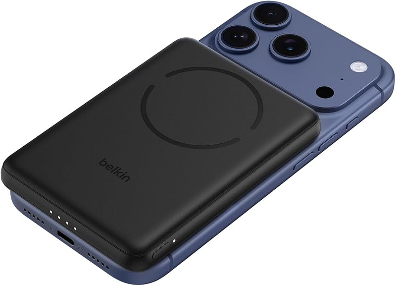 BoostCharge 5000 mAh Bateria Externa com Anel Magnético - Preto