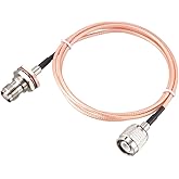 uxcell RG316 RF Cable coaxial TNC macho a TNC hembra Bulkhead Pigtail Cable puente 3 pies para antena LAN inalámbrica disposi