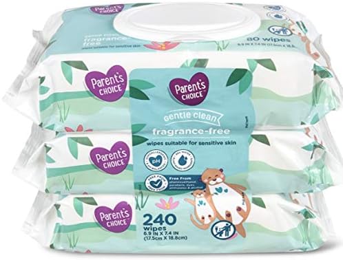 Parents Choice Baby Wipes, Fragrance Free, Quilted Soft, 240ct