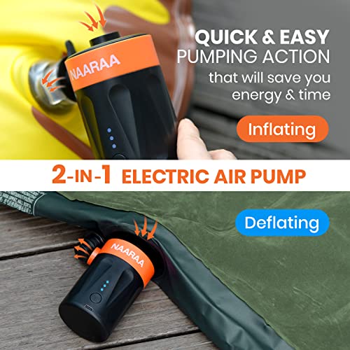 NAARAA Electric Air Pump, 4000mAh USB Rechargeable Battery Air Pump