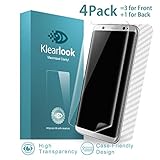 Klearlook [3 Pack HD Clear TPU] Samsung Galaxy S8 Plus / S8+ Screen Protector [Case friendly] [Non-Glass](Dry applied) + 1 Pack Back Carbon Fiber Film (3 Front + 1 Back)