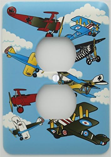 Vintage Airplane Light Switch Plate and Outlet Covers Airplane Wall Decor (Outlet Cover)
