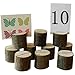 Haperlare 10pcs Wooden Table Number Holders Wooden Place Card Holder Wooden Wedding Card Holder Made of Natural Hardwood Wooden Card Holder for Home Birthday Party Rustic Wedding Decorations (type1)