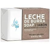 Shelo Nabel Leche de Burra Soap with Milk Protein and Coconut Oil, 3.5 oz, Made in Mexico