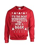 Jacted Up Tees It's the Most Wonderful Time for Beer Ugly Sweater Christmas Unisex Crew Sweatshirt SHIPS FROM OHIO USA