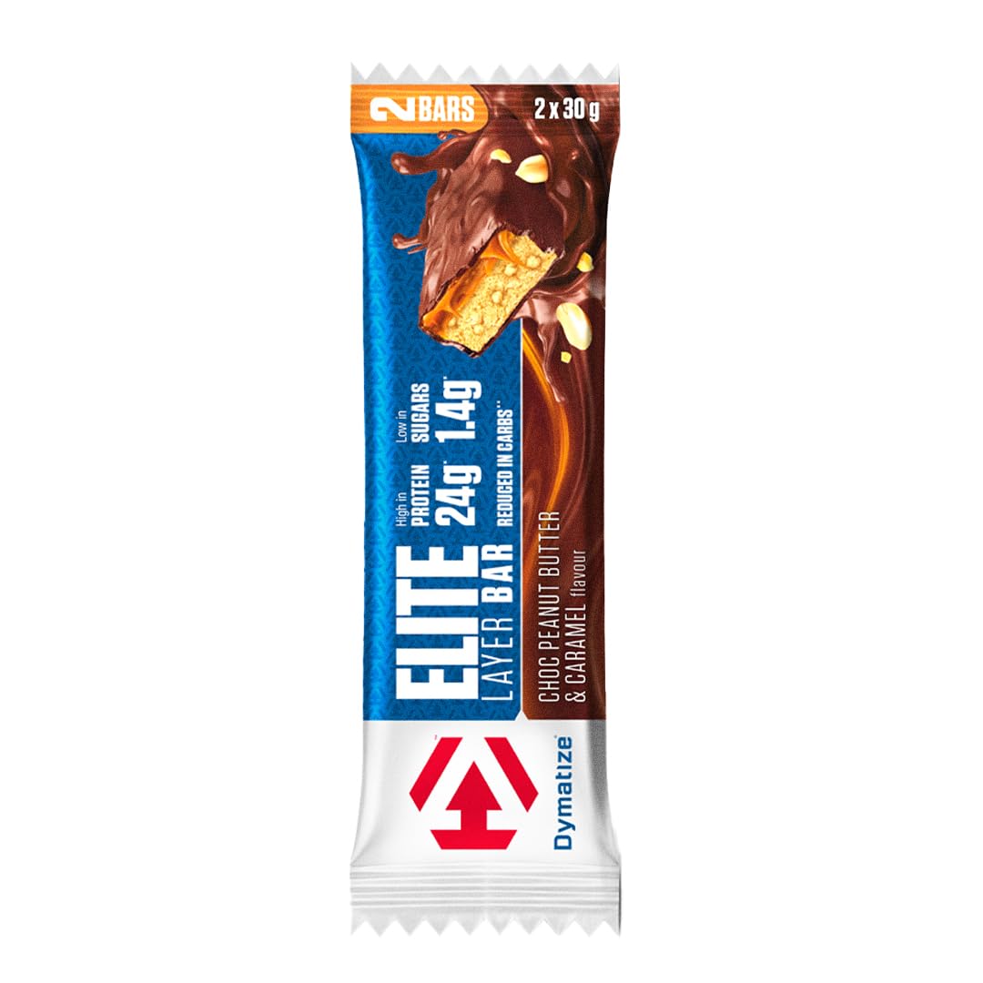 Dymatize Elite Layer Bar Peanut Butter & Caramel 18x(2x30g) - High Protein Low Sugar Bar
